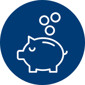 VN Pigg bank icon blue